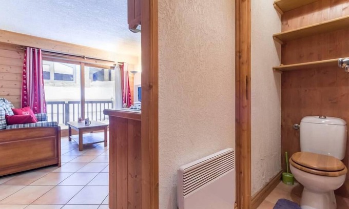 Arc-1800 Apartment | 20m from ski slopes, 2nd floor, tv, ski locker, 37m², Les Arcs