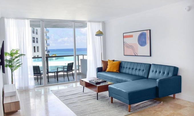 Mid Beach Apartment | 2bd Oceanfront Ste OceanView w/balcony, Pool, nearby dining, beach access