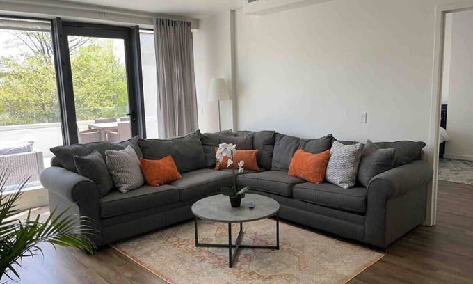East Orange Apartment | 2BR Suite w/patio near NYC train & Seton Hall