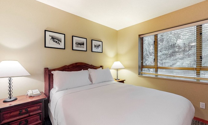 Village North Apartment | 3rd-floor studio with hot tubs, a pool, saunas, & fitness room
