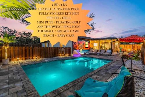 Whitfield House | 4 Bd Family Pool Retreat Wgame Room, Near Beach