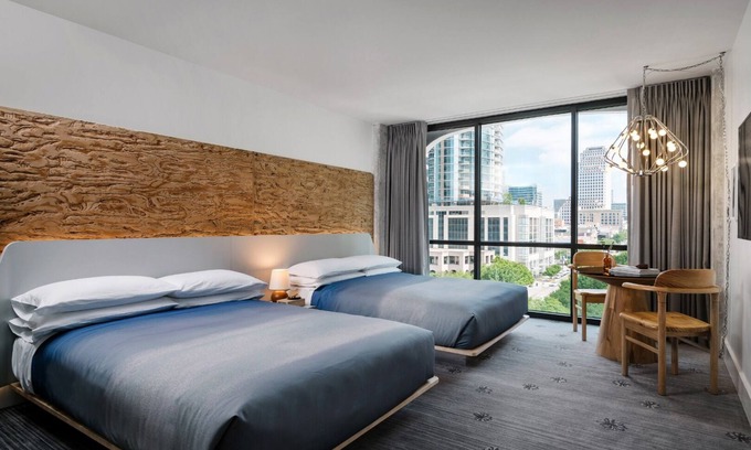 Congress Avenue Historic District Hotel | 4 x Double Queen at The LINE Hotel Austin! Outdoor Pool, Pets are Allowed