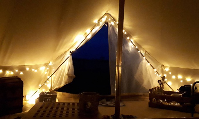 Saltburn-by-the-Sea Cabin | 6m xl Bell Tent With log Burner, Near Whitby