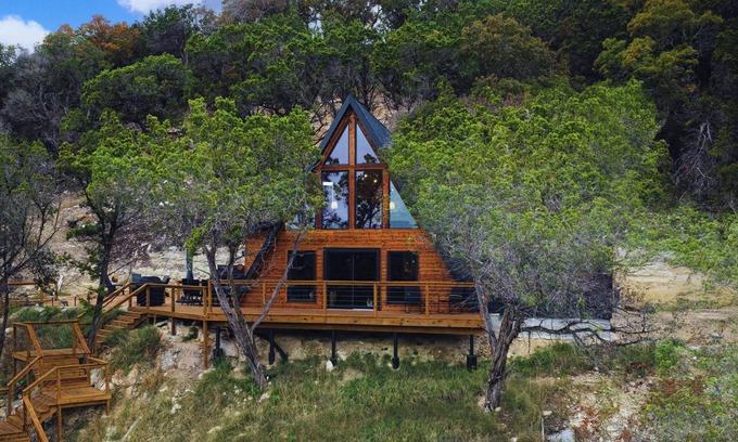 Canyon Lake Cabin | A-Frame with Heated Mini-Pool, Stunning Views