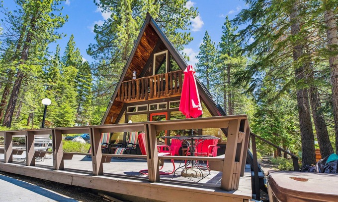 Tahoe City Cabin | Adventures of the A-frame- 3BR w/Hot Tub, Backs to forest- Dogs OK!
