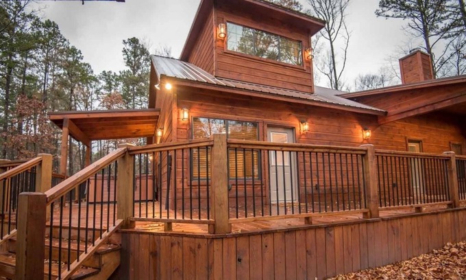 Broken Bow Cabin | All Decked Out Cabin in the Woods With Fireplace, Bbq, and Swing Bed by Redawning