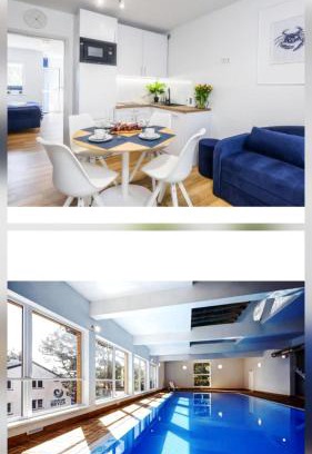 Poddabie Apartment | Apartament 10B Niebieskie Apartamenty Poddąbie z basenem krytym, odkrytym, salą zabaw, animacjami