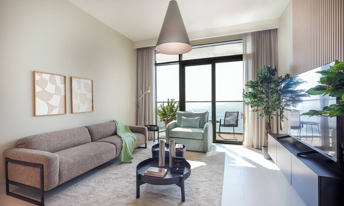 Madinat Zayed Apartment | Aya - Exquisite Beachfront 1BR Living in Palm Jumeirah