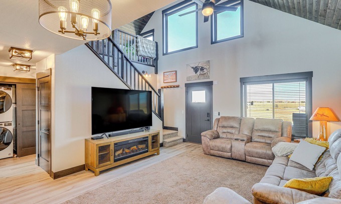 Sturgis Cabin | Balcony & Views: Sturgis 'Twin Peaks' Cabin