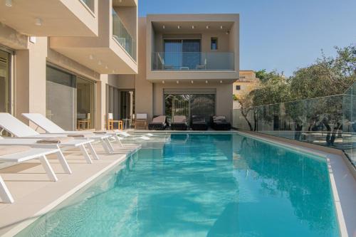 Ammoudara Villa | Beachfront Villa Edem Dedicated Beach Space - Heated Pool