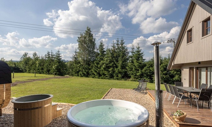 Dolni Branna House | Beautiful private villa for 10 guests with WIFI, hot tub, TV, terrace and pets allowed