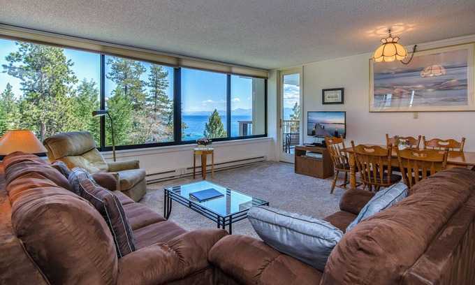 Brockway Condo | Brockway Springs Getaway w/ Pool, Balcony & Stunning Lake Views