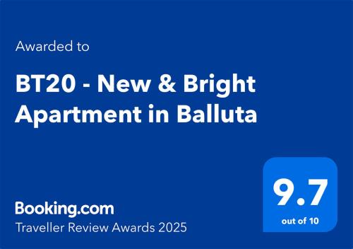Il-Balluta Apartment | BT20 - New & Bright Apartment in Balluta