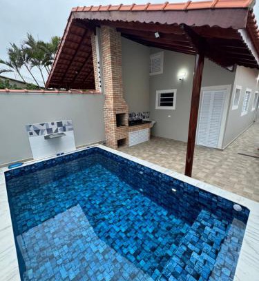 Balneario Santa Eugenia House | Casa nova na praia com piscina - Mongaguá