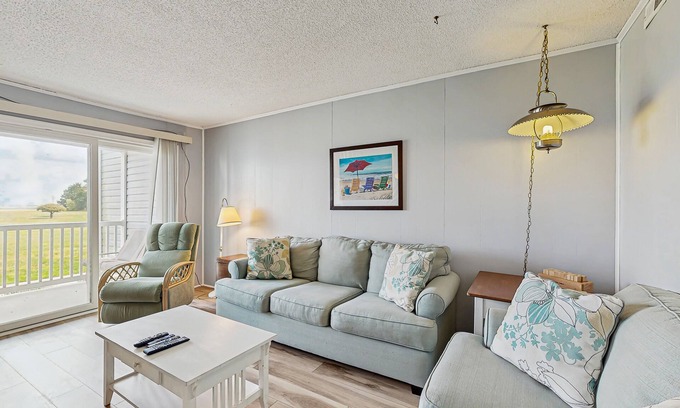 Ocean View Condo | Cedar Shores condo with shared pool, private balcony, WiFi, & stunning bay views