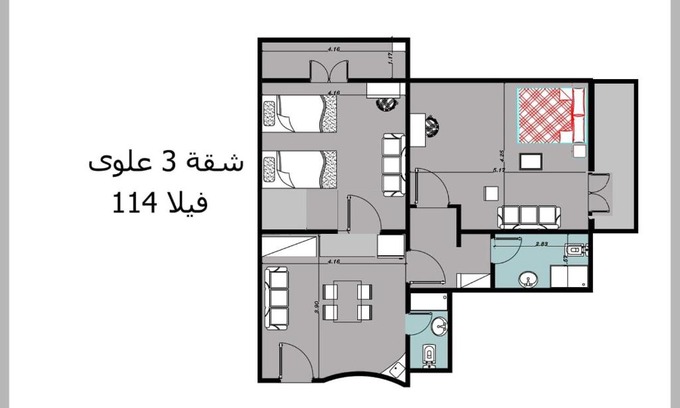 Marina El Alamein Apartment | Chalet 3 VILLA114 first floor 2bed rooms and 2 bathrooms sea view green beach