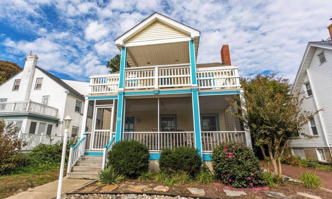 The Pines Cottage | Charming Ocean Block Beach Cottage w/Screened Porch & Lake Views