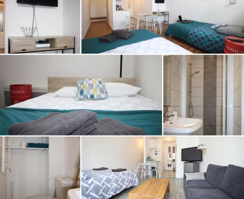 Verdun Apartment | Chez Dan - Studio NEUF - 1 lit 2 personnes - canapé convertible - 2 couchages - internet - Centre ville - Parking proche - Proche gare - Géré par PrestaZen'Services