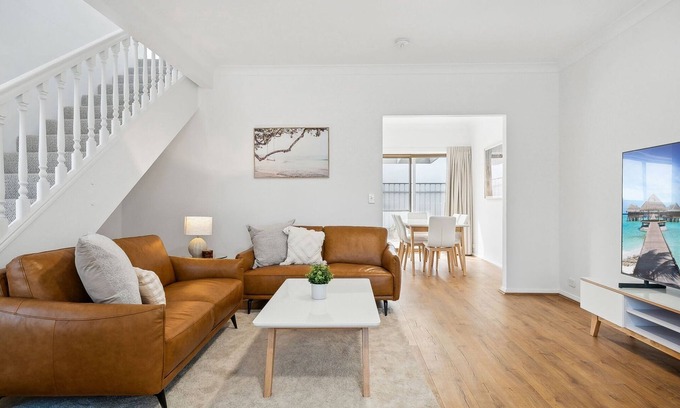 Glenelg South House | Coastal Luxury: 3-Bed Townhouse 150m from Beach