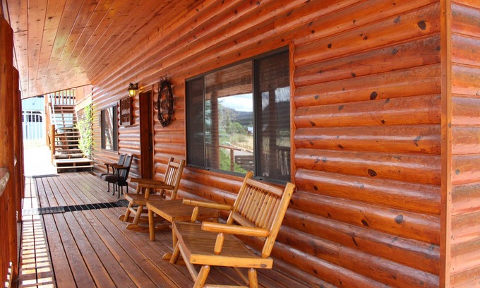 Greer Cabin | Come enjoy the view overlooking the Greer Meadow and Little Colorado River from this deck