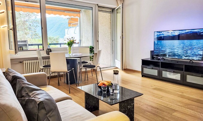 Bigogno Apartment | Cosy apartment for 4 guests with A/C, pool, WIFI, TV, balcony and panoramic view