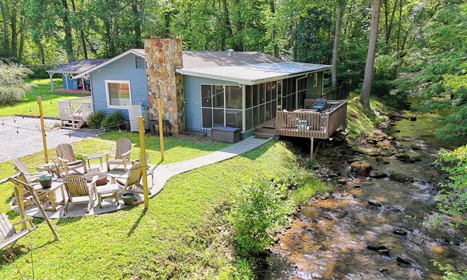 Hiawassee House | Creekside Chill By Chatuge Home Concierge firepit, dog friendly, Creek, fishing