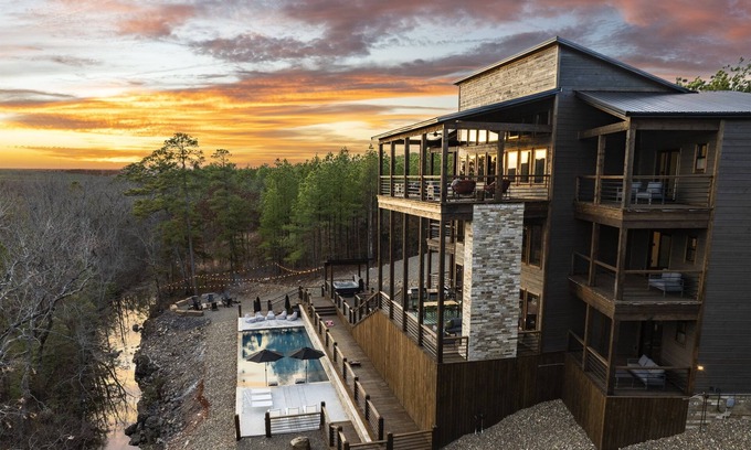 Pickens Cabin | Creekside Luxury: 7BR, Pool, Views & Pickle Ball