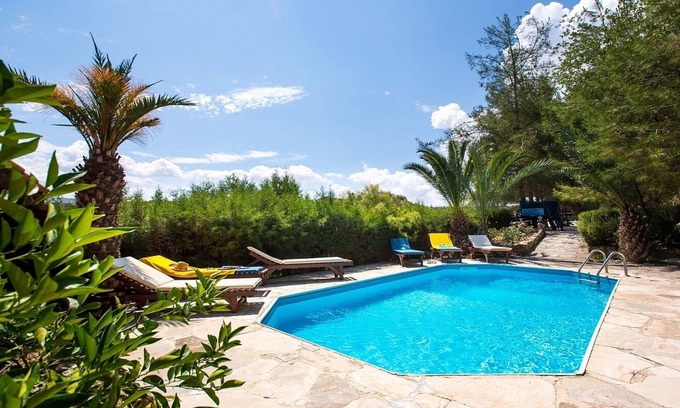Miliou Villa | Delightful Stone Villa in Miliou, Private Pool, Spectacular Views to Citrus Groves