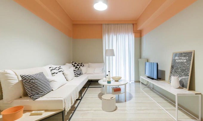 Kypseli Apartment | elegant coral apartment