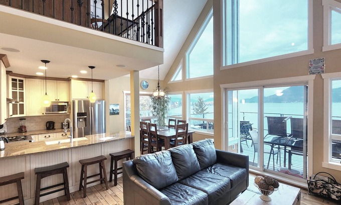 Central Okanagan Cottage | Exclusive lakefront 2-bedroom + loft cottage with high-end finishes, 3 queen beds, and a sofa bed. Dog-friendly