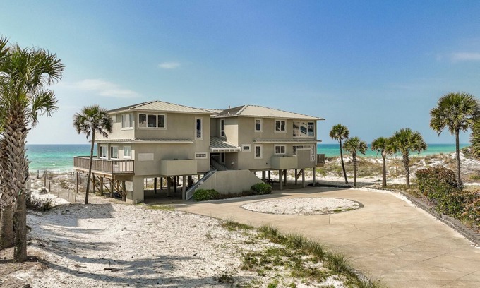 Gulf Pines House | Fall Dates Available! Gulf View! Steps from the Sand! 3 Adult Bikes!