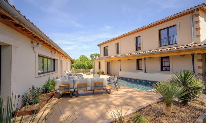 Ares Villa | Family villa for 16 with pool and spa 50m from the beach