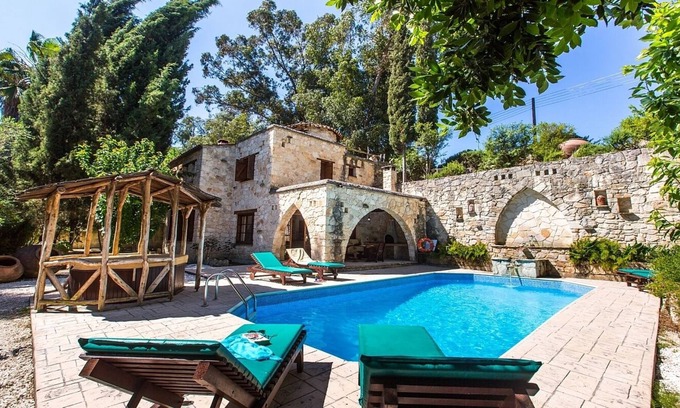 Miliou Villa | Fantastic Stone Villa, Private Pool, Sauna, Jacuzzi Hot Tub in the Idyllic location of Miliou!