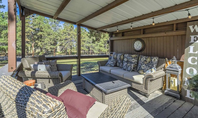 Colorado Springs House | Farmhouse | Entertaining Deck | Forest Serenity