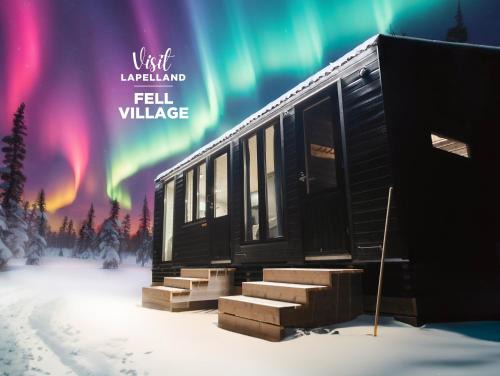 Lampivaara House | Fell Village 4 with a Mountain View, Fireplace, Sauna, Kitchen