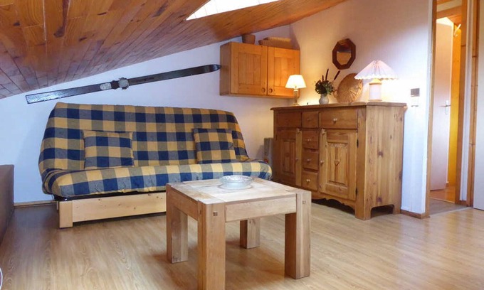 Montchavin Apartment | Cozy 2-Room Apartment Near Slopes with Balcony, Sleeps 5