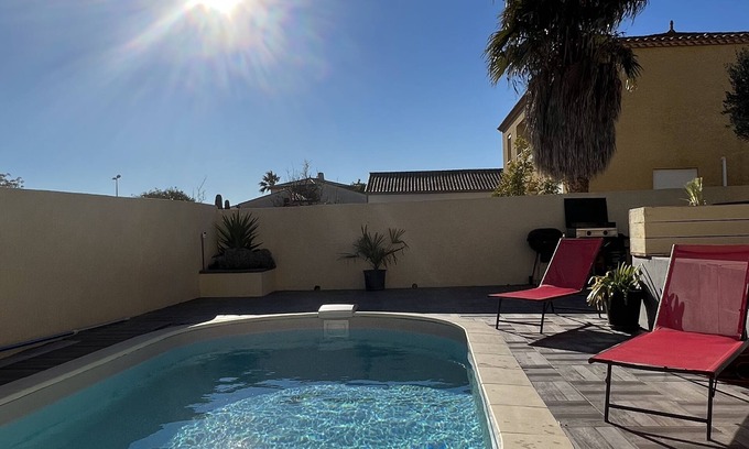 Serignan House | FULLY AIR-CONDITIONED, COMFORTABLE HOUSE WITH PRIVATE POOL