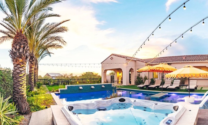 Desert View Village Villa | Heated Pool, Jacuzzi, Gym, Office, Movie Room