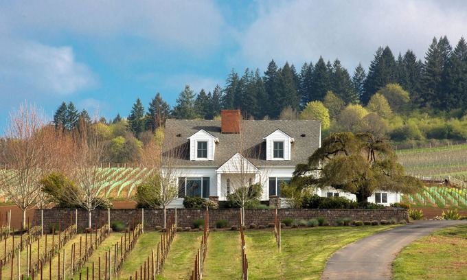 Dayton House | Historic Vineyard Escape, with patio and vintage charm.
