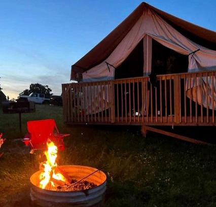 Logan Other | Impressive Tented Cabin with Peaceful Vistas and Fire Pit in Logan, Ohio