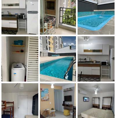 Umuarama Apartment | Jathy - centro, Varanda Gourmet, ar condicionado, Piscina e Wi-Fi