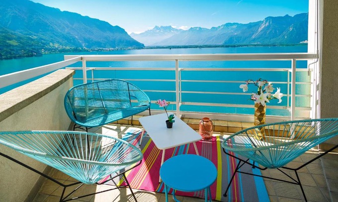 Montreux City Centre Apartment | Lake View Apartment with Terrace