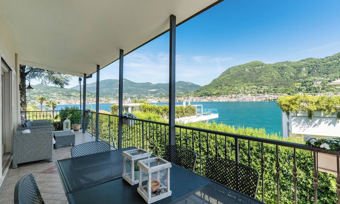 San Felice del Benaco Villa | LAKE VIEW VILLA WITH GARDEN, WIDE TERRACE NEAR SALO'.