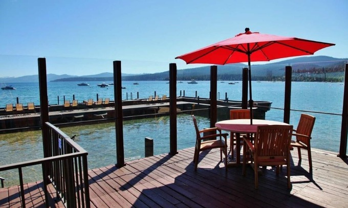 Tahoe Vista Condo | Lakefront condo right on the water