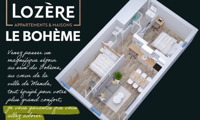 Mende Apartment | Le Bohème - Spa/Netflix/Wifi Fibre/Centre Ville - Stay Lozère
