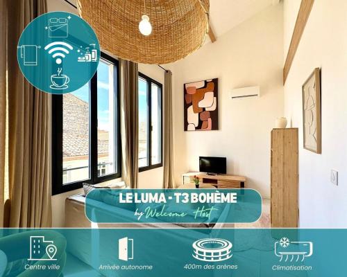 Quartier Administrations Apartment | Le Luma, Spacieux T3 – 6 pers, centre Nîmes, CLIM