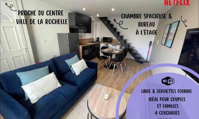 La Rochelle Apartment | Le p tit Rétais proche marché central et gare SNCF- wifi haut débit -