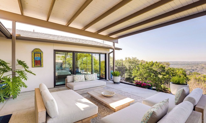 Sky Forest House | Luxe Mid-Century Austin Home w/Canyon Views