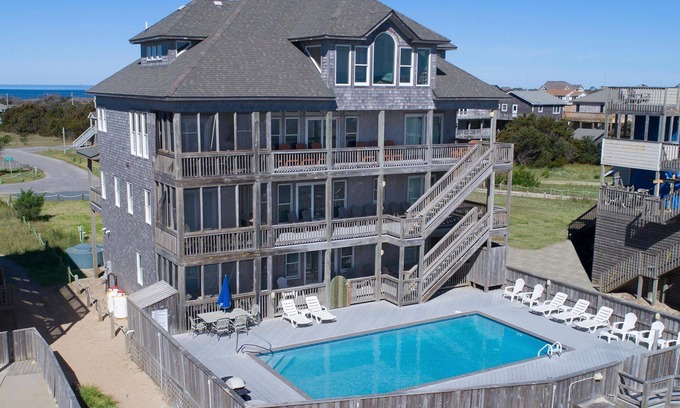 Frisco House | Luxury Oceanfront Handicap Friendly Home w/Pool, Hot Tub, Elevator, and More!