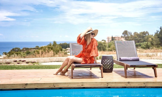 Kallithea Villa | Luxury Rhodes Villa Amel Villa Sea View Private Swimming Pool 4 BDR Kalithea